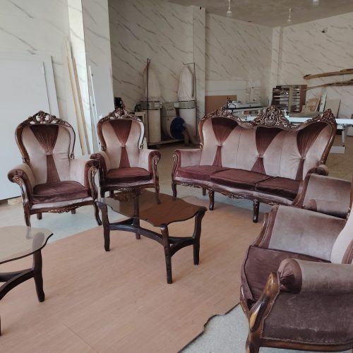 مبل 7 نفره چوب راش پارچه خارجی کم کار