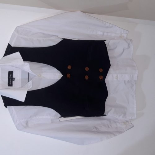 کت شلوار مشکی با جلیقه و پیراهن سفید