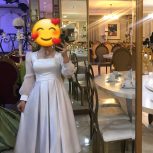 پیراهن مجلسی  جنس(ساتن امریکایی) و استین (حریر سیدان)