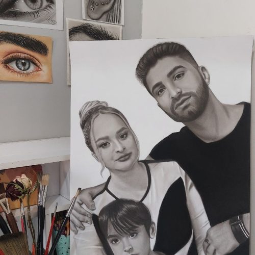 سفارش نقاشی طراحی چهره سیاه‌قلم