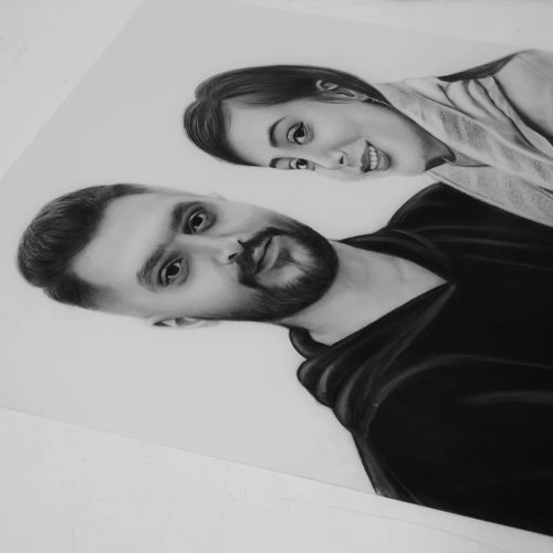 تابلو نقاشی سیاه قلم