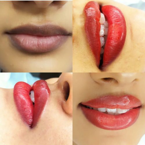 تتو رژلب دائم شیدلب و قاب سایه ابرو