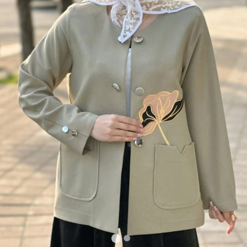 کت کجراه گلدوزی شده رنگ سبز