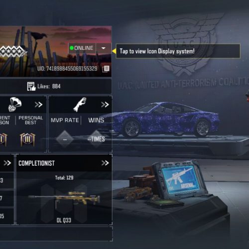 اکانت کالاف لول 190 دارای یک لجند