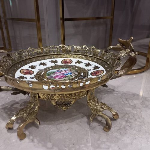 ظروف پذیرایی میوه و شیرینی خوری برنز