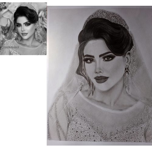 طراحی چهره سیاه قلم