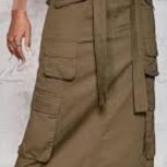 دامن کتان به رنگ سال همراه تخفیف مدل ماگرتاددرنگ خردلی وخاکی