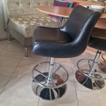 4 عدد صندلی چرم و پایه استیل  آشپزخانه برای فروش