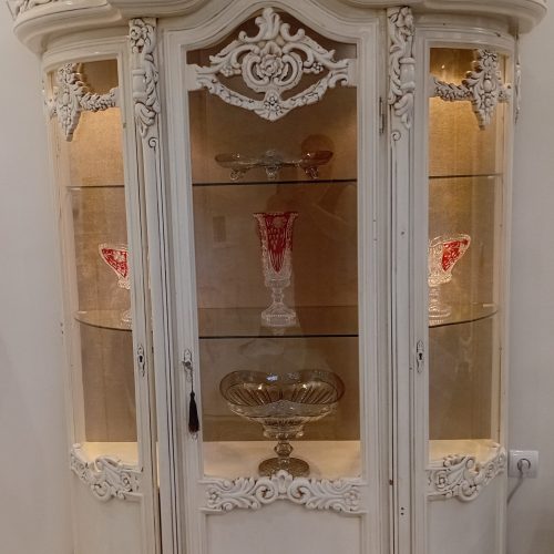 قیمت توافقی ویترین منبتی و سرویس خواب دونفره چوبی