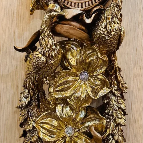 ایینه کنسول و ساعت و میز طرح طاووس