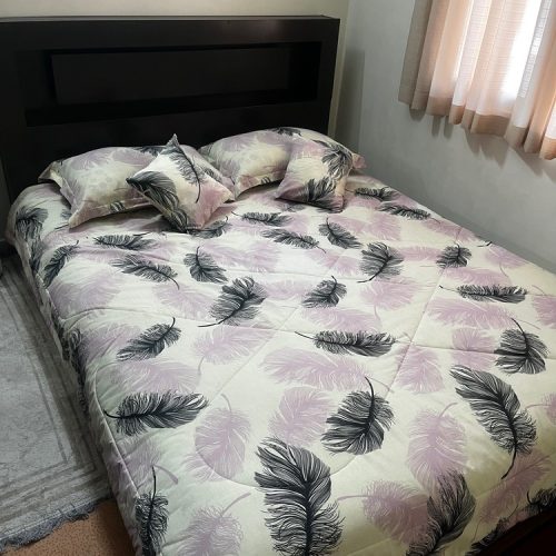 تخت دونفره تمام ام دی اف با کمد دو در و میز آرایشی همراه ایینه