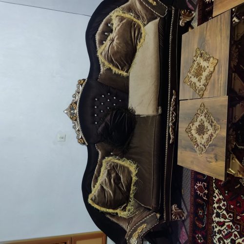 مبل نه نفره باچهارعددجلومبلی شیشه ای