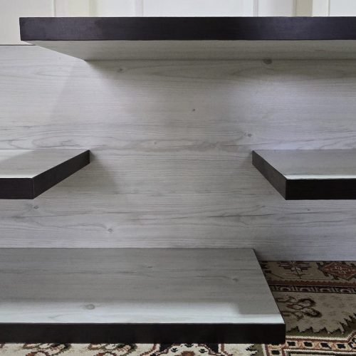 یک جفت کمد دکوری ام دی اف و شلف 4 طبقه