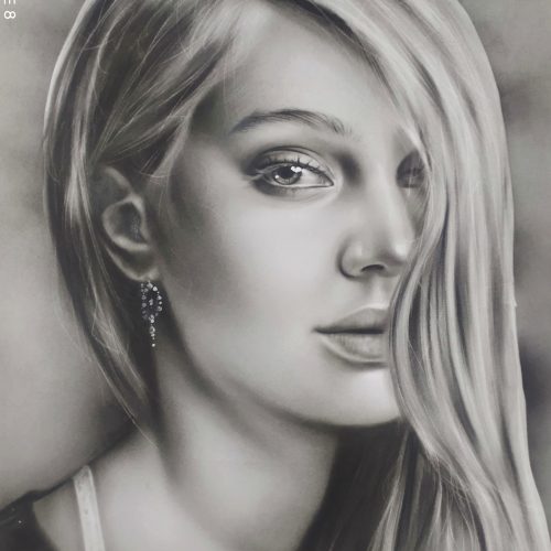 تابلوی چهره (سیاه قلم)