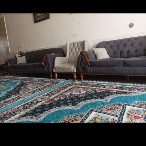 مبل هفت نفره تمیز همراه گل میز عسلی