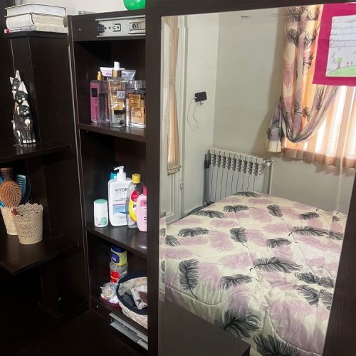 تخت دونفره تمام ام دی اف با کمد دو در و میز آرایشی همراه ایینه