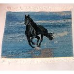 تابلو فرش طرح اسب مشکی(نماد ثروت)ابریشم کار شده