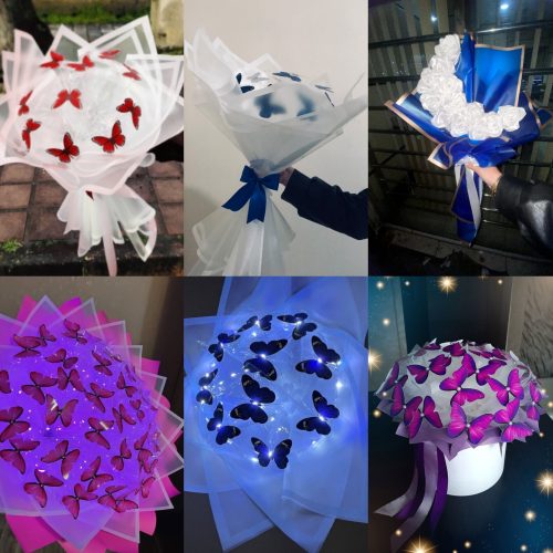 انواع گل های روبانی وبوکت پروانه ای،باهربودجه ای