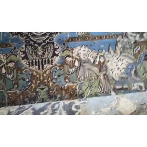 فرش ماشینی 9 متری زمینه سبز روشن