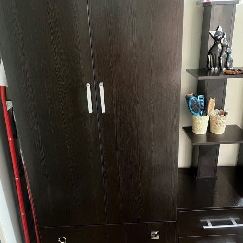 تخت دونفره تمام ام دی اف با کمد دو در و میز آرایشی همراه ایینه