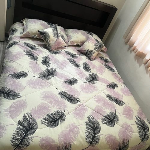 تخت دونفره تمام ام دی اف با کمد دو در و میز آرایشی همراه ایینه