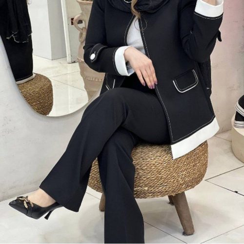 ست شلوار و مانتو کتی زنانه