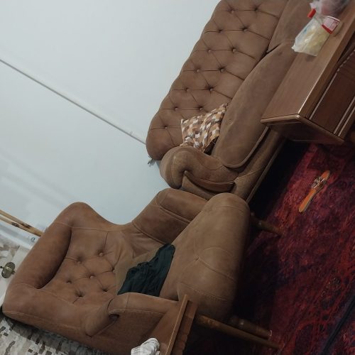 مبل 8 نفره چستر جنس مخمل چرم