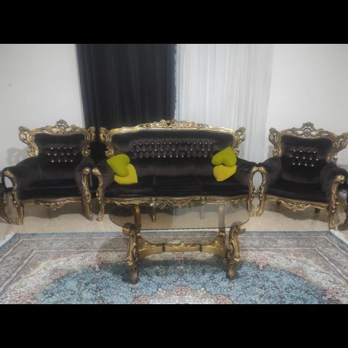 مبل استیل با چپ تما راش مبل نه نفر ونهار خوری هشت نفره