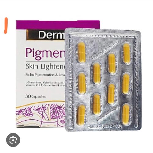 کپسول پیگمنتا مکمل روشن شدن پوست اصلی و یک جعبه ی کامل و تاریخ بلند
