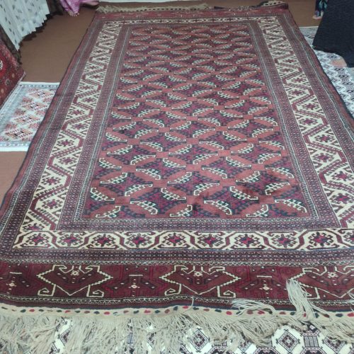 قالی ترکمنی دست بافت سنتی قدیمی 58سال