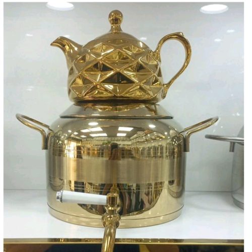 کتری قوری لعابی و استیل قیمت تولیدی