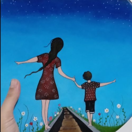 نقاشی دیوارکوب سفالی