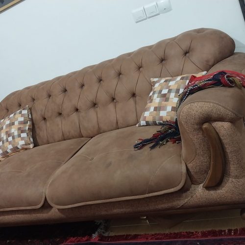 مبل 8 نفره چستر جنس مخمل چرم