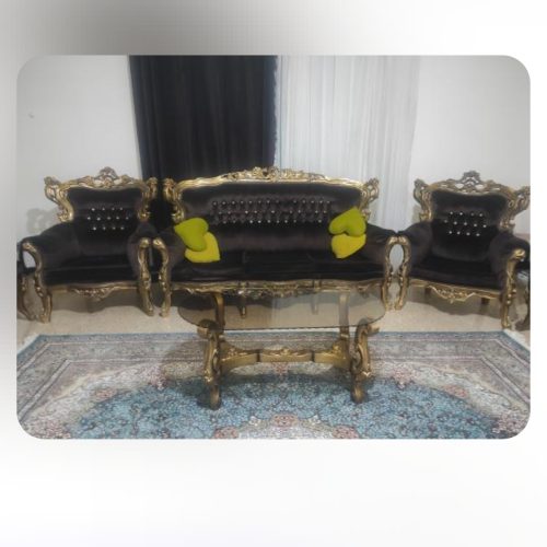 مبلمان نه نفره استیل چوب راش همراه نهار خوری 8نفره