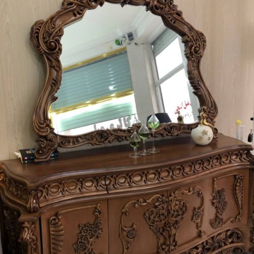 اینه کنسول تمام چوب راش نو