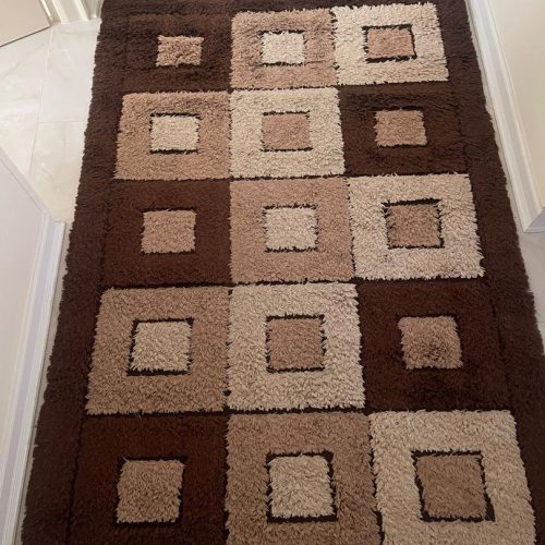 فرش اسپرت کرم قهوه ای با دو تا پادری