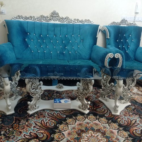 مبل 7نفره تاج دار با میز عسلی