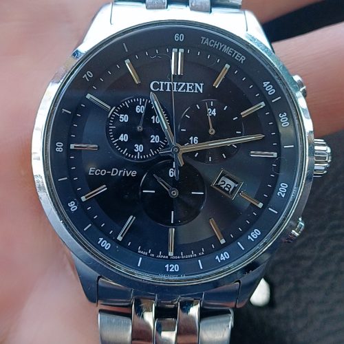 ساعت مردانه سیتیزن اصل سه موتوره صفه گردمشکی زدآب اصتقامت تا100مترآب