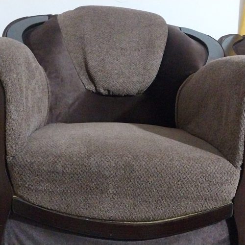 ست کامل مبل راحتی قهوه‌ای تیره