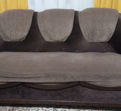 ست کامل مبل راحتی قهوه‌ای تیره