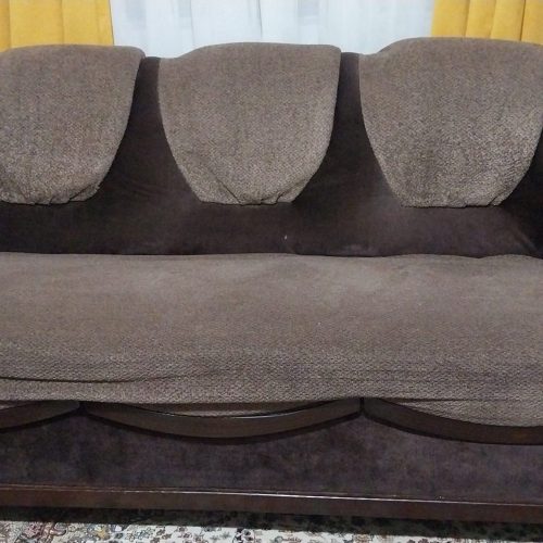 ست کامل مبل راحتی قهوه‌ای تیره