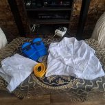 لباس کاراته باکمر بند زرد/یک بار استفاده شده/برای سن12/13