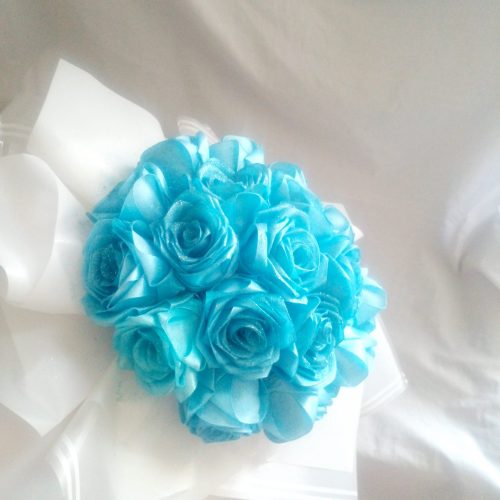 دسته گل روبانی با رنگ های متنوع به دلخواه شما