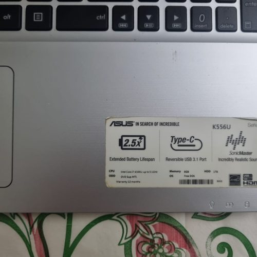 لپتاپ ایسوس نسل 7 سرمه ای بدون خط وخش،و شکستگی ،باتری سالم