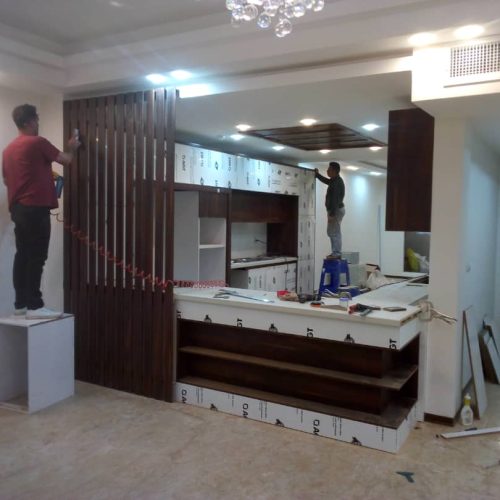 تعمیر کابینت آشپزخانه – نصب و بازسازی MDF با قیمت منصفانه