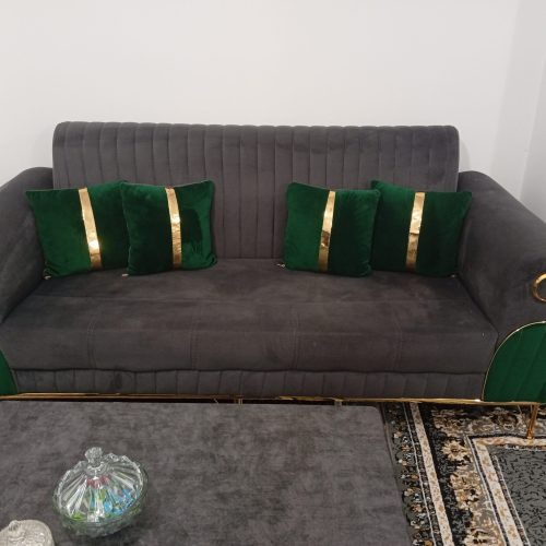 مبل راحتی پارچه دیاموند و میز جلو مبلی