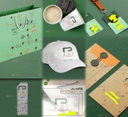 طراحی لگو و ست اداری و فضای دیجیتال گرافیک محیطی