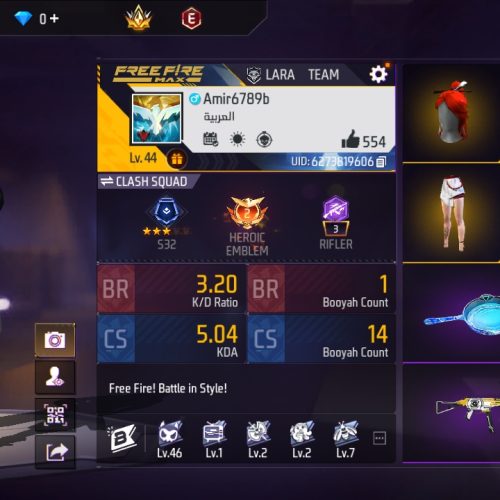 اکانت فری فایر با اکانت کالاف طاق میزنم