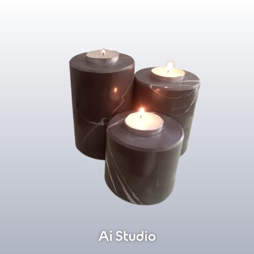 ست شمعدانی شیک و با دوام با سنگ طبیعی