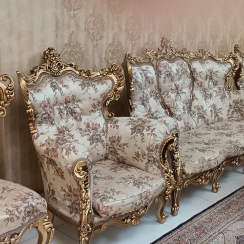 مبل 9 نفره سالم جنس کاملا چوب